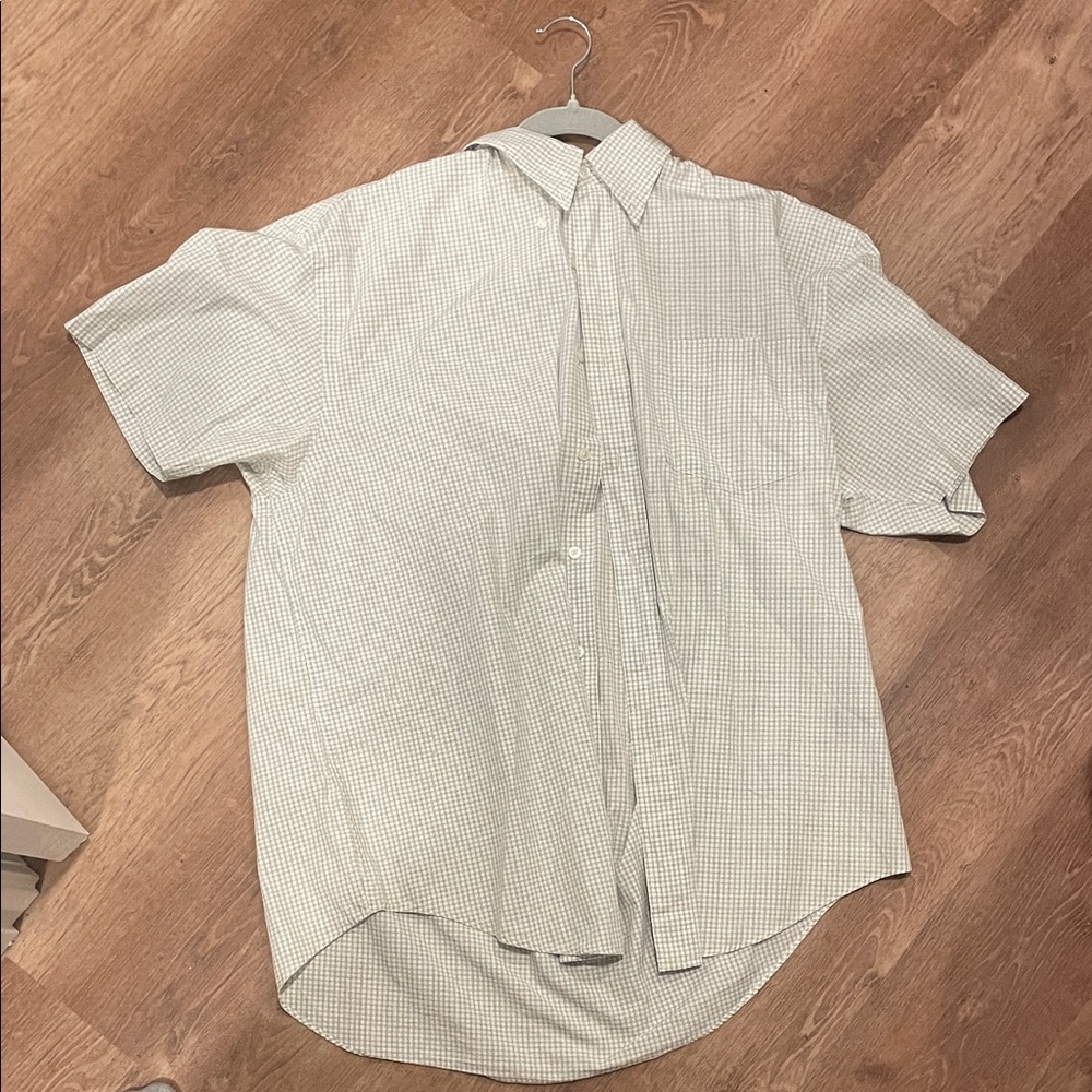 Nautica Men's White and Gray Checkered Shirt